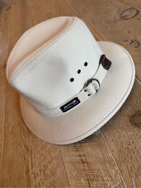 Panama Jack Cream Canvas Safari Bucket Hat Large